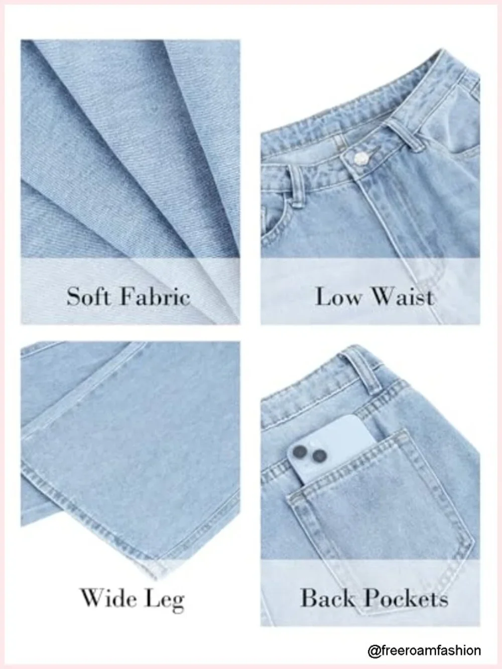 Women's Wide Leg Low Rise Baggy Jeans Y2K Boyfriend Straight Denim Pants